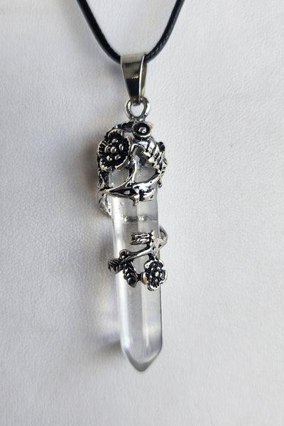 Flower Crystal Point Necklace