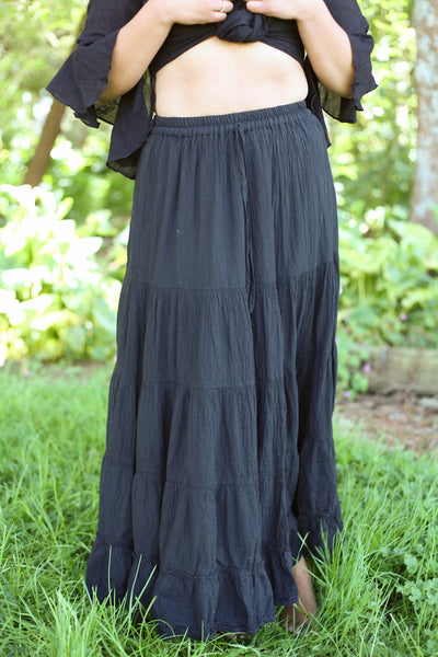 Layered Cotton Maxi Skirt