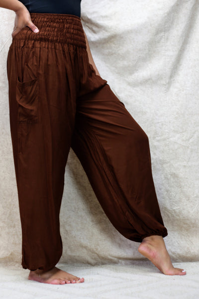 Plain Genie Pants with Pockets - Plus Size