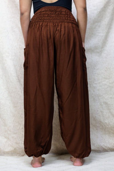 Plain Genie Pants with Pockets - Freesize