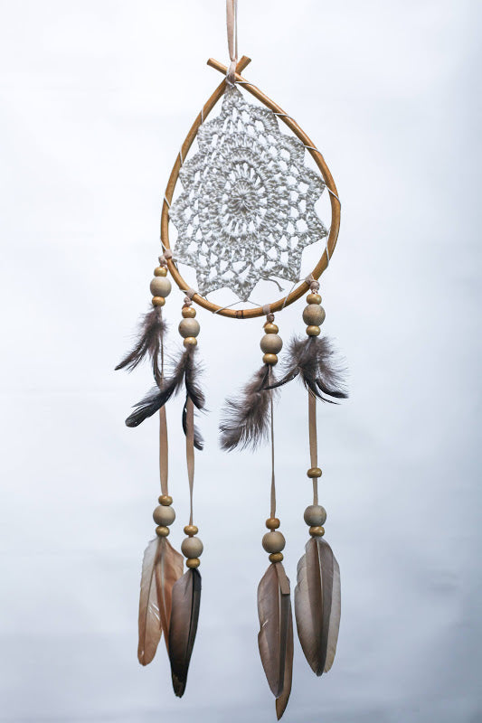 Wooden Teardrop Crochet Dreamcatcher
