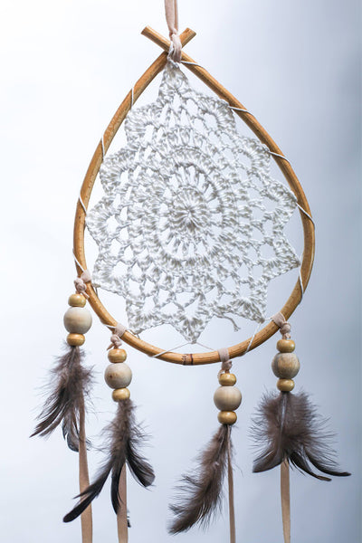 Wooden Teardrop Crochet Dreamcatcher