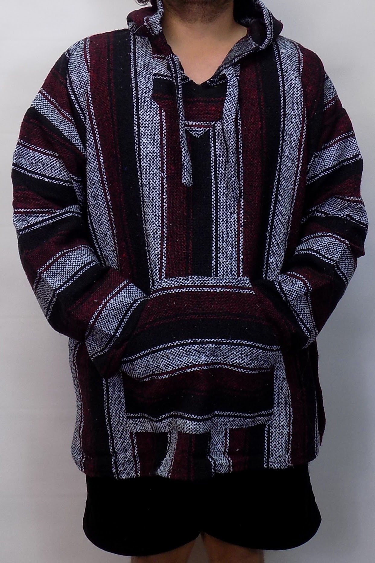 Baja Hoodie - Maroon Stripe