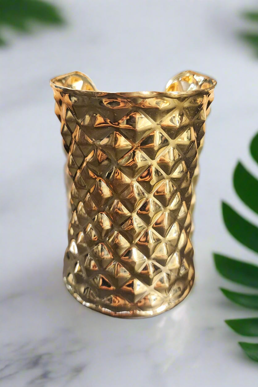 Boho Cuff Bracelet - Goldtone