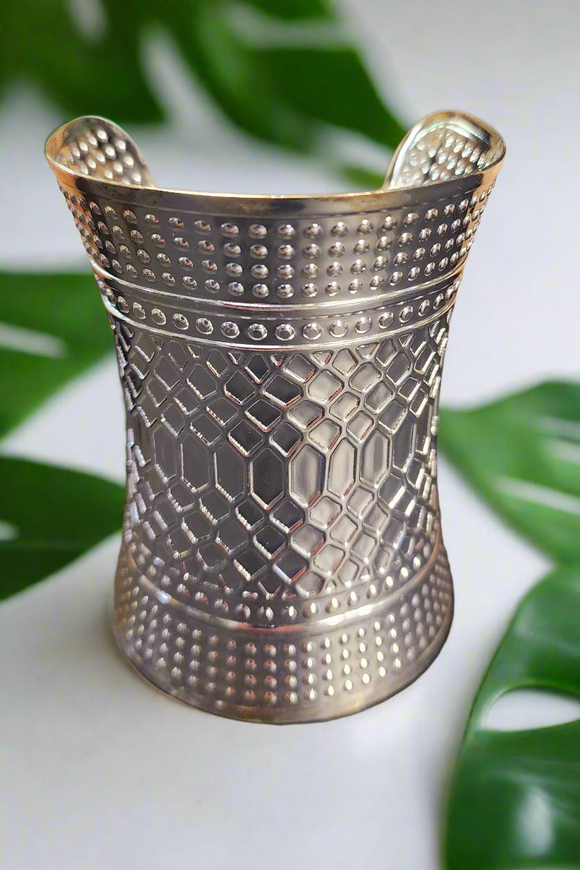 Boho Cuff Bracelet - Silvertone