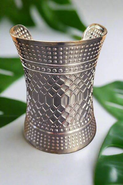 Boho Cuff Bracelet - Silvertone