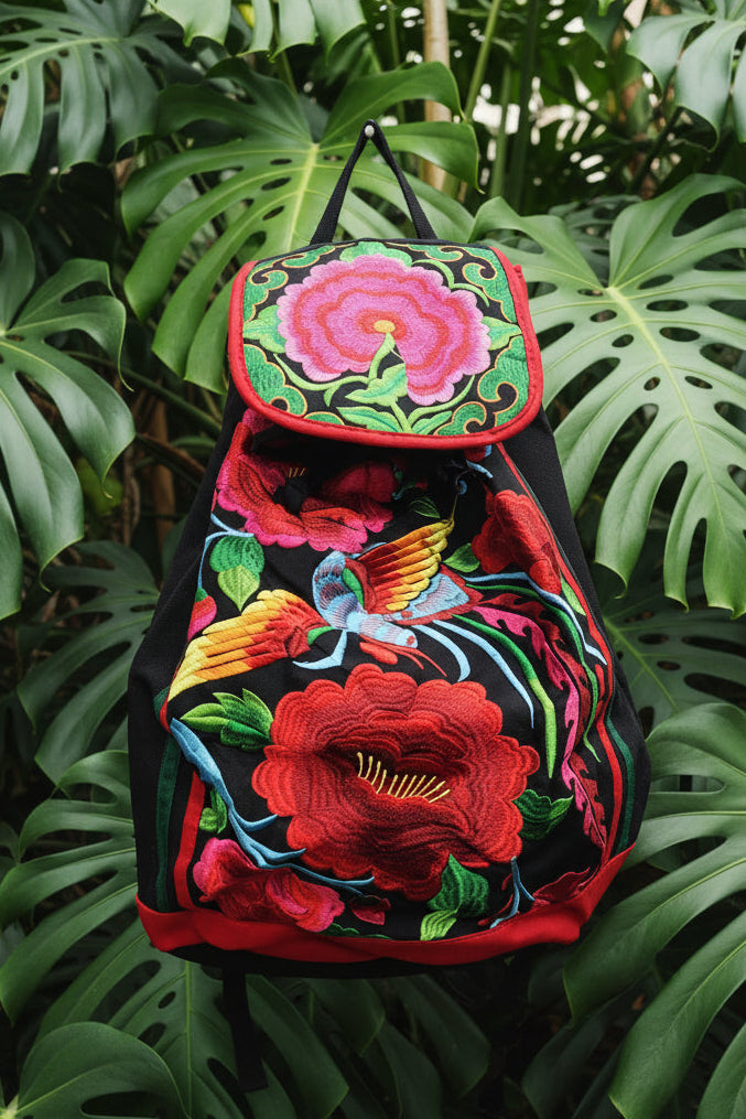 Large Embroidered Backpack