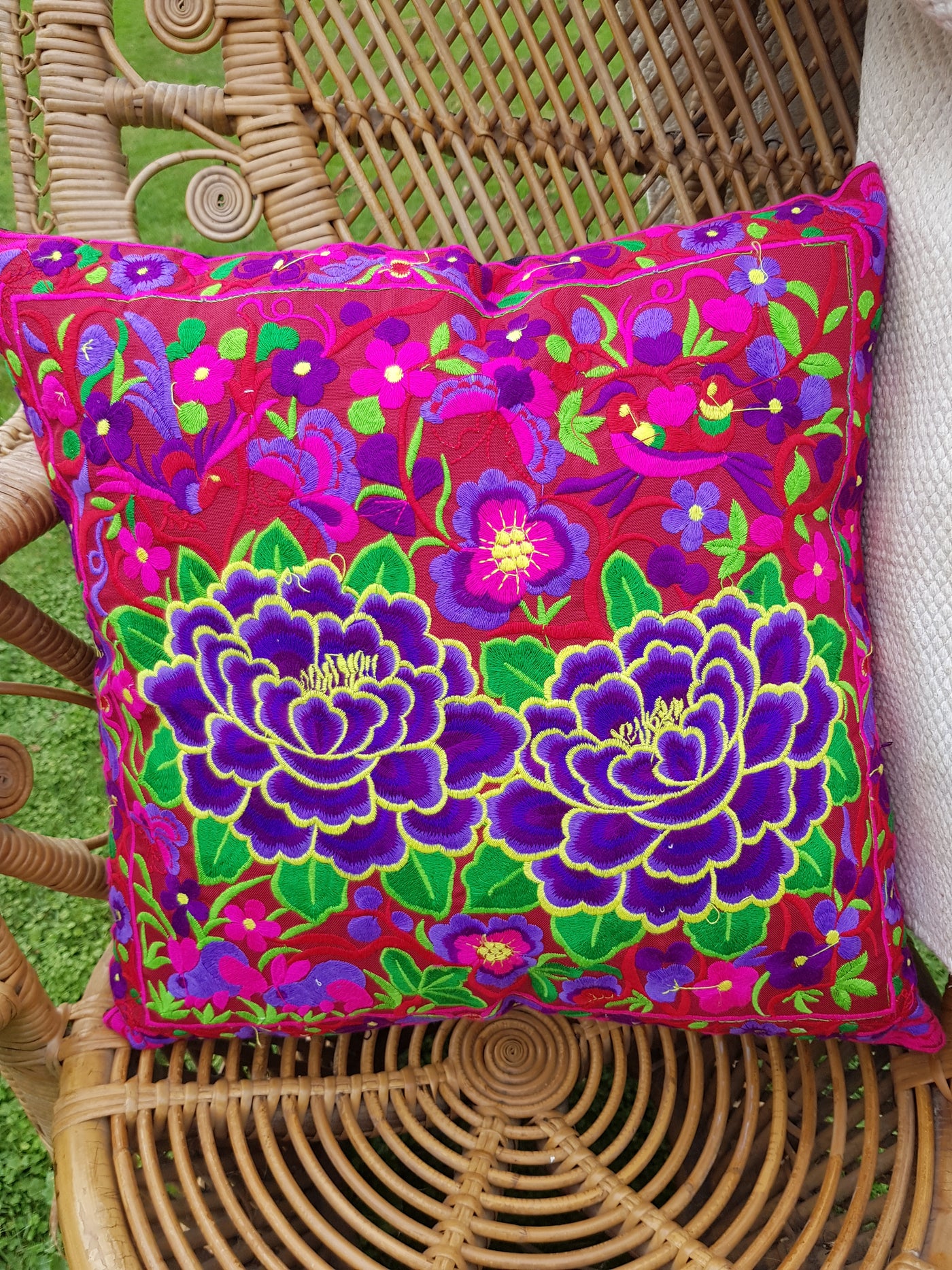 Embroidered Floral Throw Pillowcases