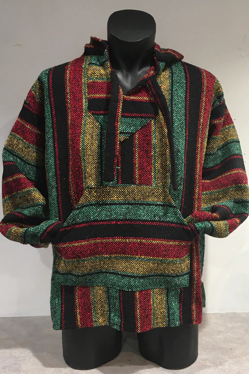 Baja Hoodie - Rasta Stripey