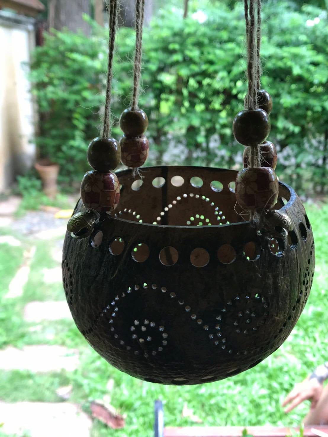 Coconut Shell Tea Light Lantern